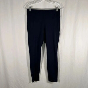 Athleta Leggings Women's Medium Navy Pull On Stretchy Mid Rise Zip Pockets